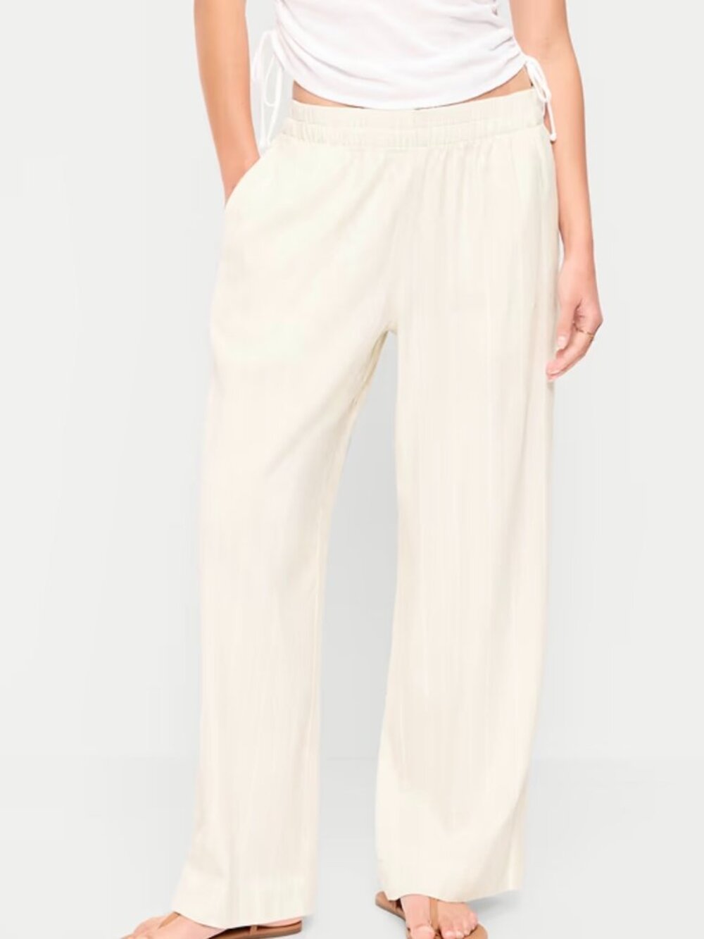 Old Navy High-Waisted Linen-Blend Super Wide-Leg Pants